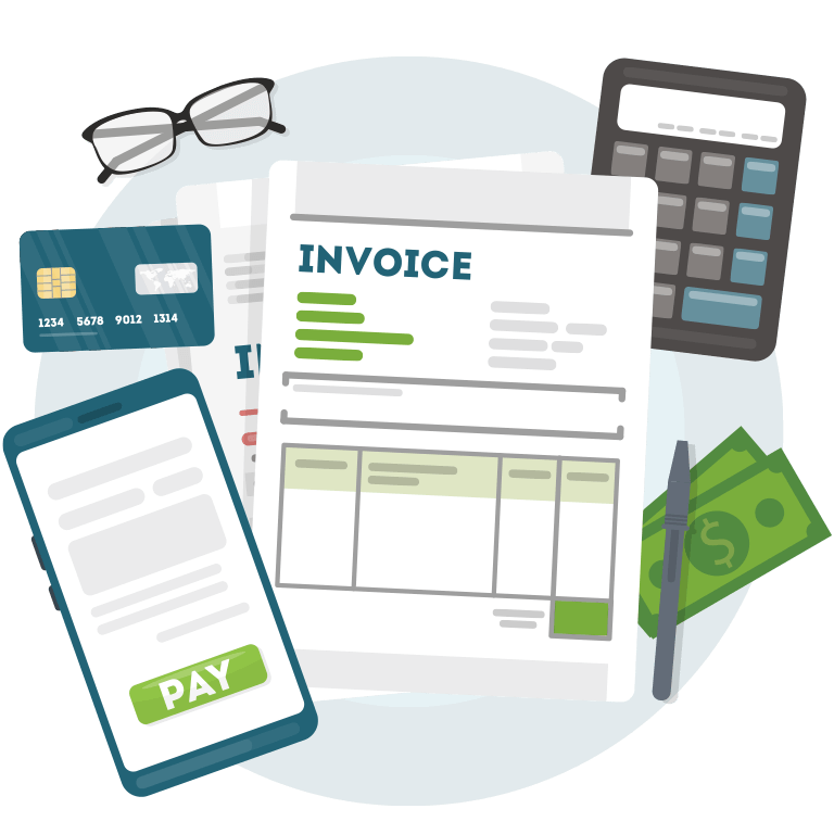 Illustration showing invoice